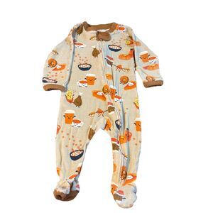 Honest Co. Thanksgiving 3-6 Months Infant Zipper Sleeper Pumpkin Pie Latte